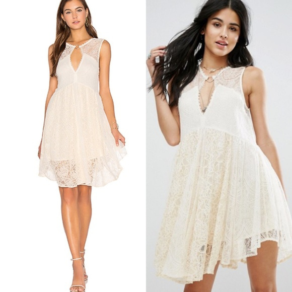Free People Dresses & Skirts - Free People NWT Neutral Dont You Dare Lace Dress M